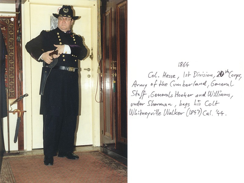 1864 – Col. Hesse, 1st Division, 20th Corps, Army of the Cumberland, General Staff, Generals Hooker and Williams, under Sherman, bags his Colt Whitneyville Walker (1847) Cal. '44.